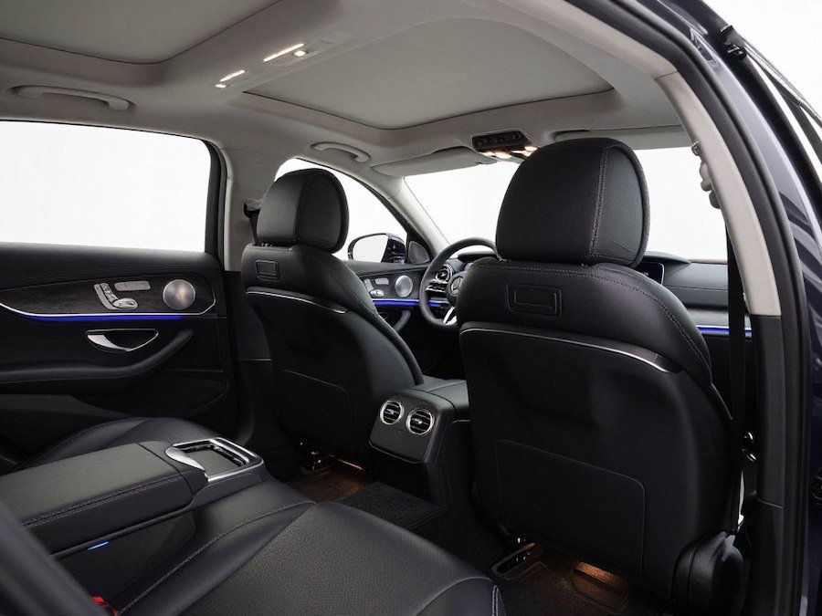Executive car interior showing leather seats and amenities for Gatwick Airport Transfer Service